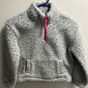 KIDS - GAP - SILVER/PINK - HALF ZIP - SWEAT SHIRT - SIZE M - GIRLS/KIDS (NO HOOD